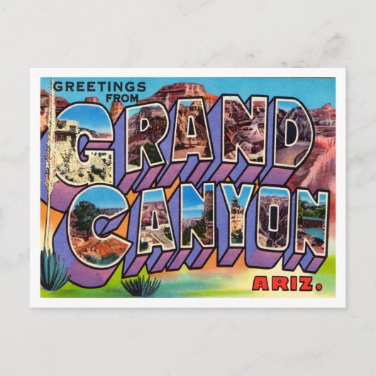 Carte Postale Salutations de Grand Canyon, Arizona Travel (Devant)