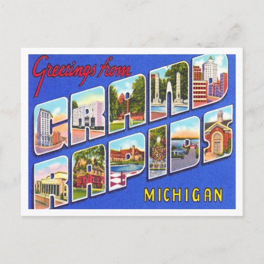 Carte Postale Salutations de Grand Rapids, Michigan Travel (Devant)