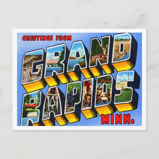 Carte Postale Salutations de Grand Rapids, Minnesota Travel (Devant)