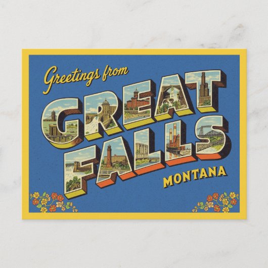 Carte Postale Salutations de Great Falls, Montana (Devant)