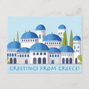 Carte Postale Salutations de Grèce Rétro