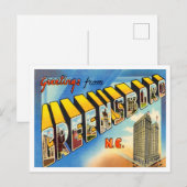 Carte Postale Salutations de Greensboro, Caroline du Nord Voyage (Devant / Derrière)