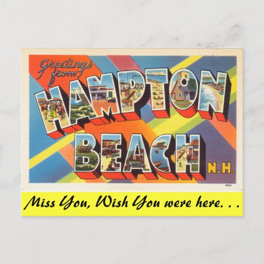 Carte Postale Salutations de Hampton Beach (Devant)