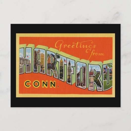 Carte Postale Salutations de Hartford Connecticut (Devant)