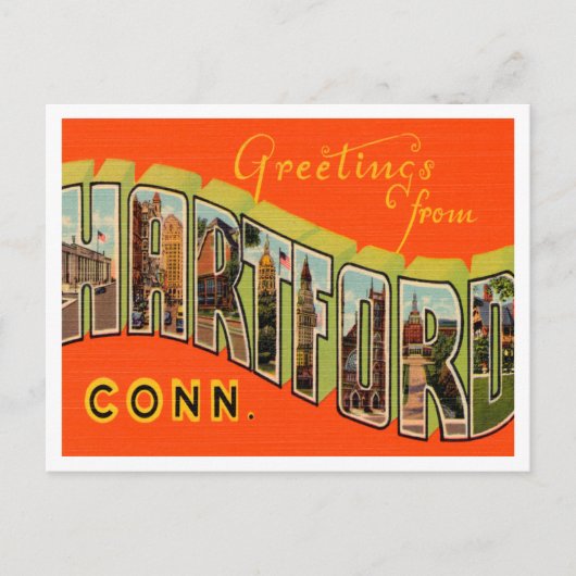Carte Postale Salutations de Hartford, Connecticut Travel (Devant)