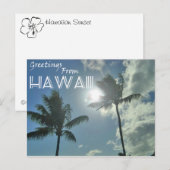 Carte Postale Salutations De Hawaii - Palmiers (Devant / Derrière)