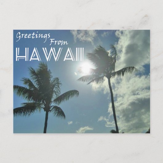 Carte Postale Salutations De Hawaii - Palmiers (Devant)