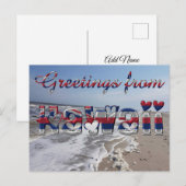 Carte Postale Salutations de Hawaii State Flag Hearts USA (Devant / Derrière)
