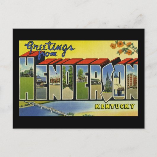Carte Postale Salutations de Henderson Kentucky (Devant)