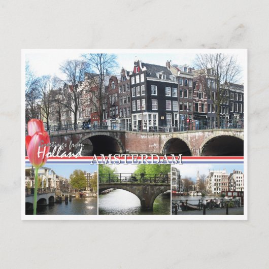 Carte Postale Salutations de Holland - Amsterdam Postcard (Devant)