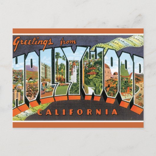 Carte Postale Salutations De Hollywood (Devant)