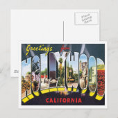 Carte Postale Salutations De Hollywood California (Devant / Derrière)