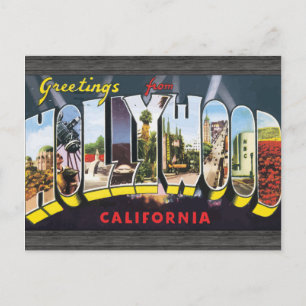 Carte Postale Salutations De Hollywood California, Vintage
