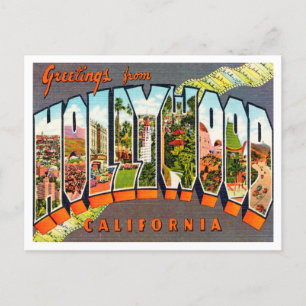 Carte Postale Salutations de Hollywood, Californie Travel