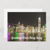 Carte Postale Salutations De Hong Kong (Devant / Derrière)