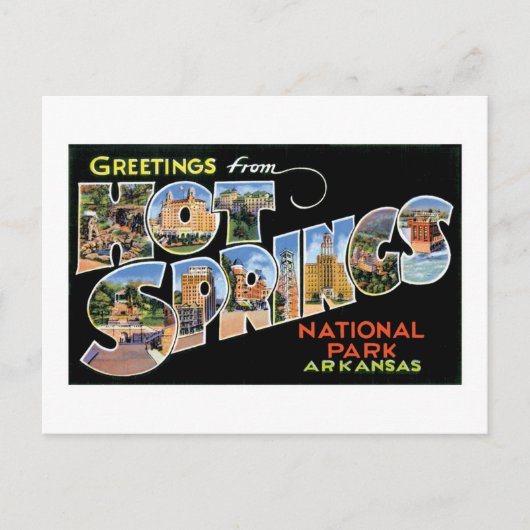 Carte Postale Salutations de Hot Springs ! (Devant)