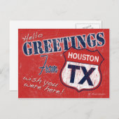 Carte Postale Salutations de Houston Texas Postcard (Devant / Derrière)