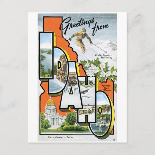 Carte Postale Salutations De Idaho (Devant)