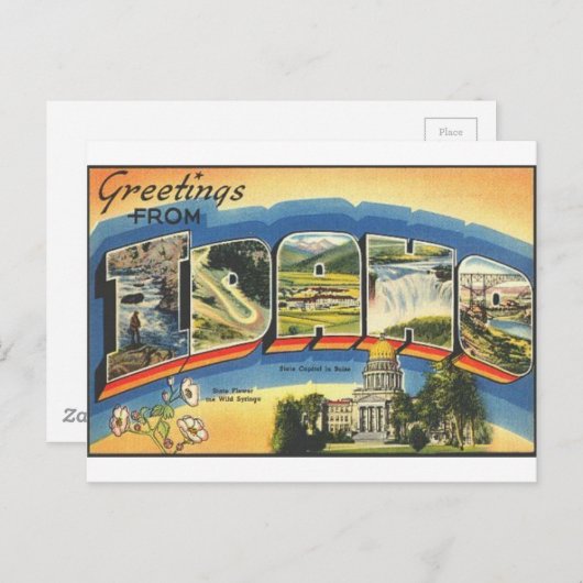 Carte Postale Salutations de Idaho (Devant / Derrière)