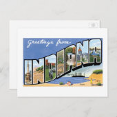 Carte Postale Salutations de Indiana ! (Devant / Derrière)
