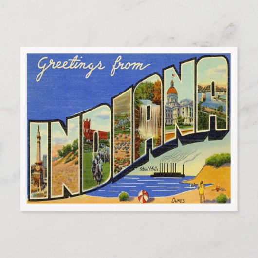 Carte Postale Salutations De Indiana (Devant)