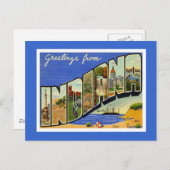 Carte Postale Salutations De Indiana (Devant / Derrière)
