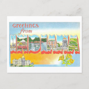 Carte Postale Salutations de Indiana Vintage