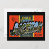 Carte Postale Salutations de Jackson Michigan (Devant / Derrière)