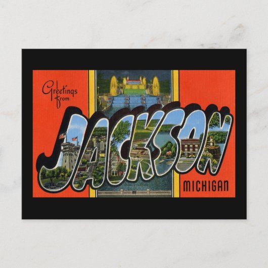 Carte Postale Salutations de Jackson Michigan (Devant)