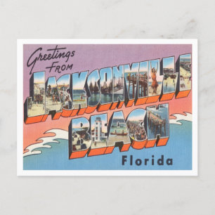 Carte Postale Salutations de Jacksonville Beach, Floride Travel