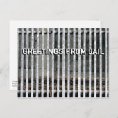 Carte Postale Salutations de Jail Humour (Devant / Derrière)