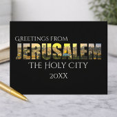 Carte Postale Salutations de Jérusalem Ville Sainte Voyage Vinta