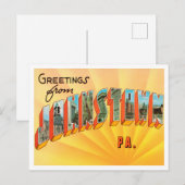 Carte Postale Salutations de Johnstown, Pennsylvania Travel (Devant / Derrière)