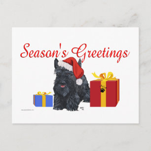 Carte Postale Salutations de joyeux Terrier Écossais