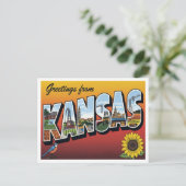 Carte Postale Salutations de Kansas Sunflower (Debout devant)