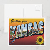 Carte Postale Salutations de Kansas Sunflower (Devant / Derrière)