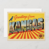 Carte Postale Salutations de Kansas, Wichita (Devant / Derrière)