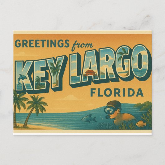 Carte Postale Salutations de Key Largo Floride (Devant)