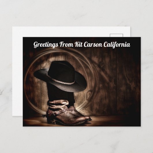 Carte Postale Salutations de Kit Carson, Californie (Devant / Derrière)