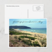 Carte Postale salutations de la baie d'été (Devant / Derrière)