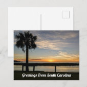 Carte Postale Salutations De La Caroline Du Sud (Devant / Derrière)