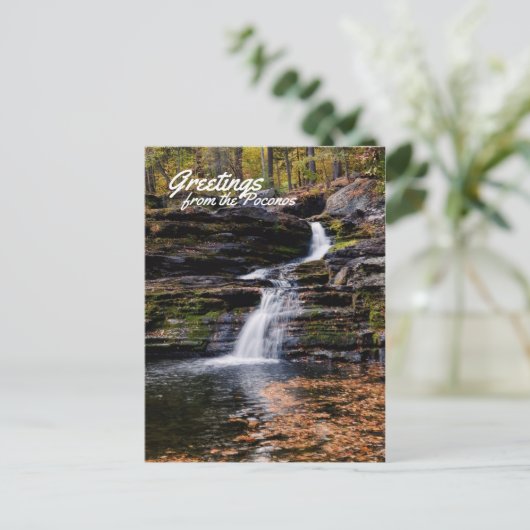 Carte Postale Salutations de la Cascade d'automne de Poconos (Debout devant)