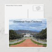 Carte Postale salutations de la chambre du parlement (Devant / Derrière)