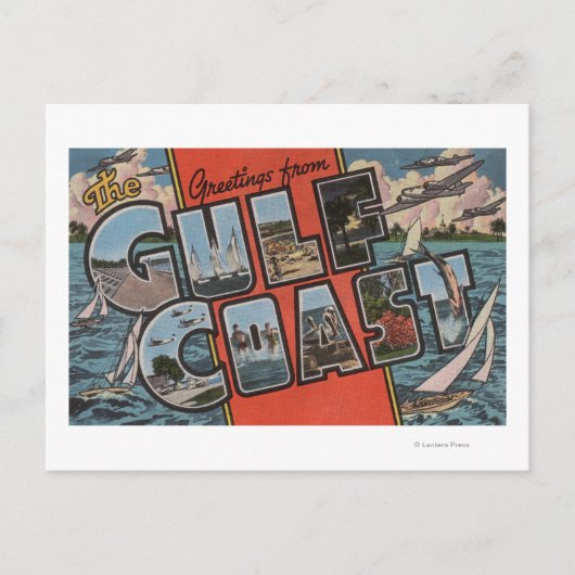 Carte Postale Salutations de la Côte du Golfe (Devant)