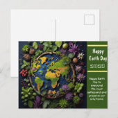 Carte Postale Salutations de la journée de la Terre (Devant / Derrière)