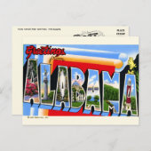 Carte Postale Salutations de la lettre majuscule de l'Alabama su (Devant / Derrière)