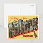 Carte Postale Salutations de la Nouvelle-Orléans, Louisiane Trav (Devant / Derrière)