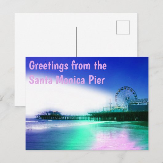 Carte Postale Salutations de la Père Noël Monica Pier (Devant / Derrière)