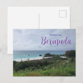 Carte Postale Salutations de la plage de Bermuda Postcard (Devant / Derrière)