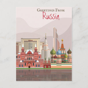 Carte Postale Salutations de la Russie
